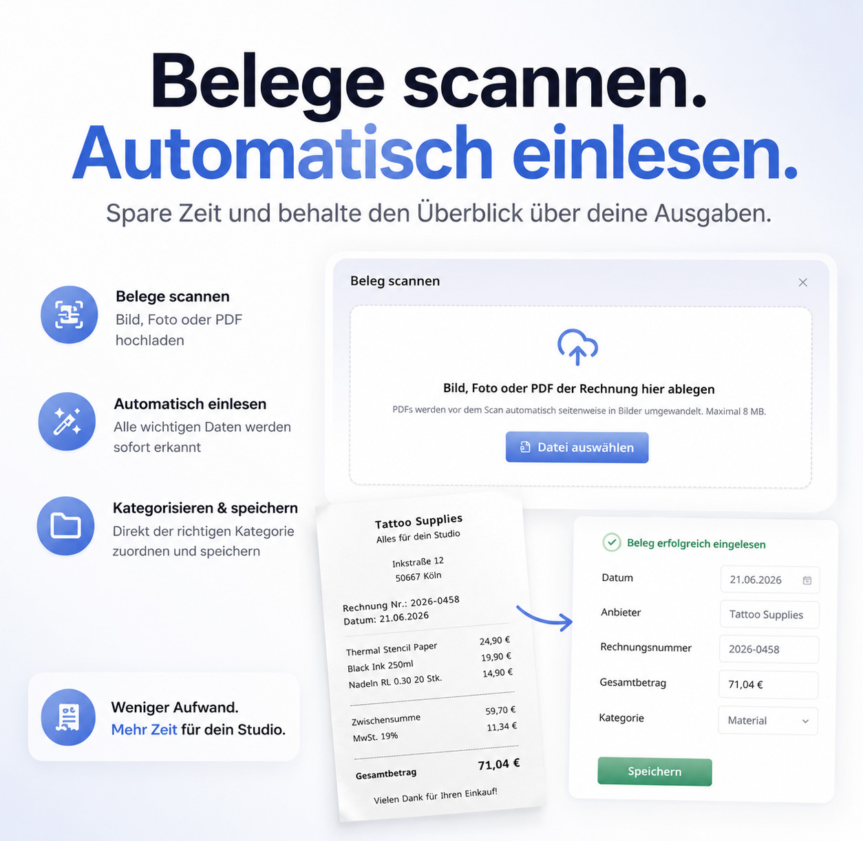 Mehr über den Artikel erfahren Neu im TattooManager: Belege scannen und automatisch erfassen